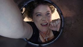 stepmom stuck in the garbage can needs sex to get free
