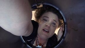 stepmom stuck in the garbage can needs sex to get free