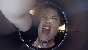 stepmom stuck in the garbage can needs sex to get free