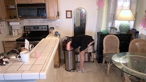 stepmom stuck in the garbage can needs sex to get free