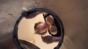 stepmom stuck in the garbage can needs sex to get free