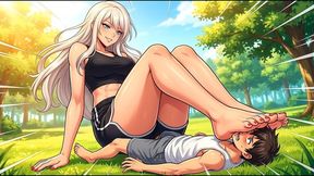 Tiny Helpless Foot Slave for Young Giantess