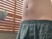 【全裸オナニー】ベランダで露出して濃厚精液を射精するデカチンラグビー部