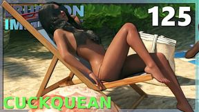 Amateur couple's edging handjob makes him cum twice on her big tits