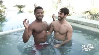 Landon and Gideon go bareback in a rough muscle stud fantasy