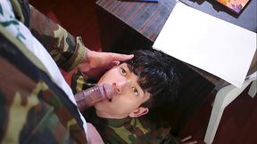 A Piece Of Art Gets An Army Twink Fucked By DILF Sweetheart