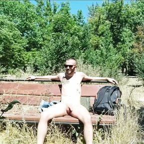 Jerking off in the park part 2