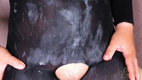 342 Bodystocking Made of Thick Nylon Is Soaked in Whipped Cream! You-take a Shower with Me Please!