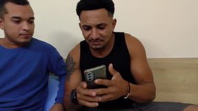 Yago Ribeiro, Leticia Moraes And Ed Chocolate In Two Hard Dicks Up A Transsexual Ass