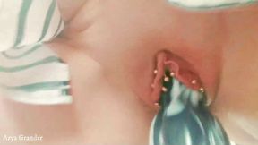 Home Selfie Video Dildo and Pierced Pussy Masturbation - MILF