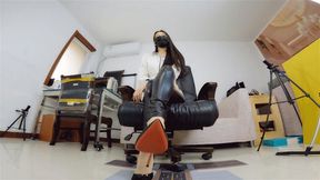 LCT_XG379c XG leather pants butt control and Pantyhose feet Joi KJpov c