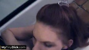 A Fiery Redhead Works Her Magic Sucking That Small Cock