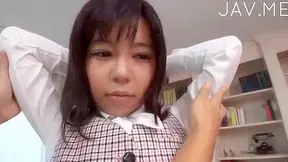 Handsome japanese cutie in stockings is having real hardcore fuck