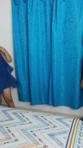 Watch my horny stepmother while she takes a bath and I end up fucking her pussy   Clip 1
