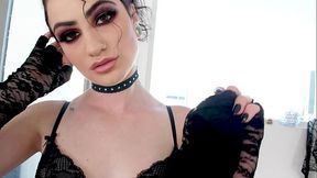 LYDIA BLACK Small Tits Brunette Huge Cock POV Blowjob All The Way Down Deepthroat Facefuck and Cum Swallow