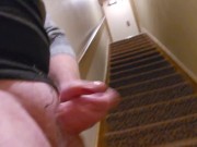 Cum public resort in stairwell