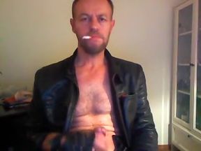 smoke and cum in full leather