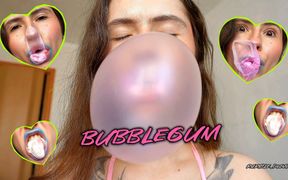 Bratty Angelic Bubble Gum Chewing Popping and Spitting
