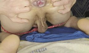 Anal Hard Fingering Open and Fist Ass, Cum on Fee