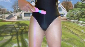 Vibrator Outdoor Using and Cumming in the Garden Hot Cute Booty Ladyboy Model Pretty Shemale Homemade Amateur Dancer