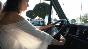 Michelle’s High Heel Pedal Play: Driving an Old Van Forward & Backward (MOBILE quality)