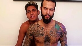Tattooed Latino Barefucked By Younger Latino