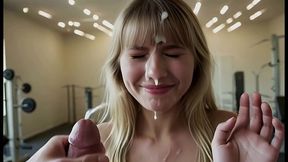 hornyvanstevie ai - hot blonde spinner wanna have sex in the gym