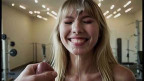 hornyvanstevie ai - hot blonde spinner wanna have sex in the gym