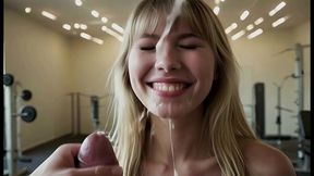hornyvanstevie ai - hot blonde spinner wanna have sex in the gym
