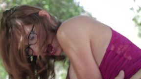 Red Haired, Busty And Inked: Horny College Girl Callie Nicole Fucked And Smirched Outdoor