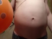 The my stomach is fighting against the balloon