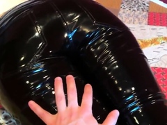Squeezingmy  ass in shiny vinyl pants