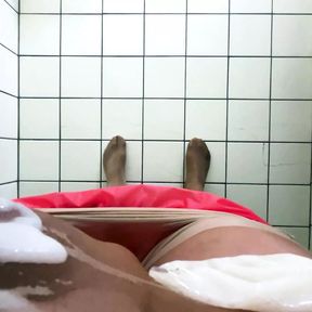 My new task, a hot experience for me in pantyhose and a lot of cum, plus some piss (3)