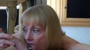 Step Mom's filthy mouthful and cock ring tease