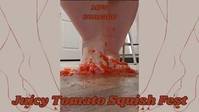 Juicy Tomato Squish Fest with SSBBW Rachel's Ravishing Feet MP4 640x360