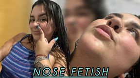 Nose fetish + eating a booger