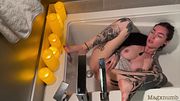 All natural tattooed crazy nympho in the bath
