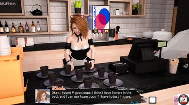 Redhead plays visual novel feels boob job strapon enters freckled pussy