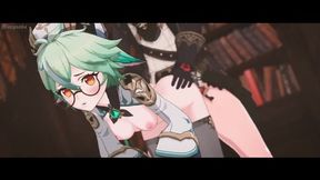 Green-Haired Hentai Babe Gets Pounded by Enormous Dick Creaming Czech Anal