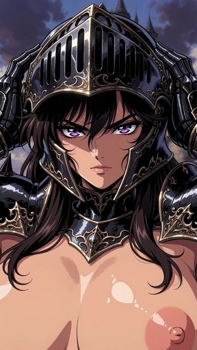 Transgender Black Knight Shooting Cum From Her Hot Girl Cock