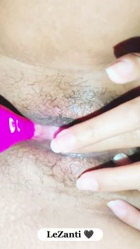 My boyfriend hold my vibrator and helped me to orgasm