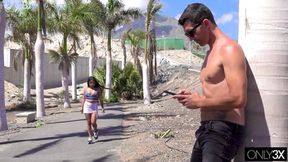 South American Devil blows cock in the park