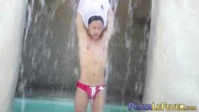 Innocent looking & adorable twink Dane Jaxson takes on a heavy dildo up his butt