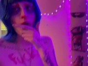 Becky has some deepthroat dildo fun