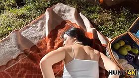Hunt4k. hot czech teen chloe heart hopped on a huge hunter’s penis outdoors in front of her boyfriend