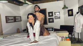 petite student tied up and gagged gets fucked and dominated hard with multiple creampies!