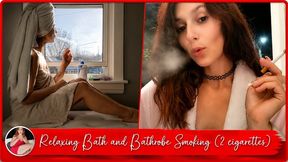 Sensuous Smoking After Bath and in My Bathrobe - 2 Cigarettes