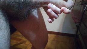 Slow Solo Teasing Palm Job And Intense Orgasm