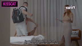 Step mom and Step sister Share Bed with Step son � Will a Naughty Hotel Night Spark Forbidden Fun?!