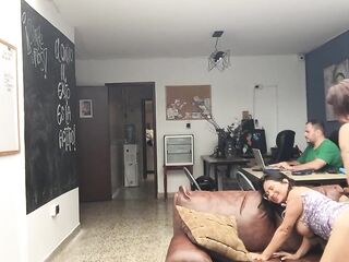 My girlfriend fucks me at my friend's house.